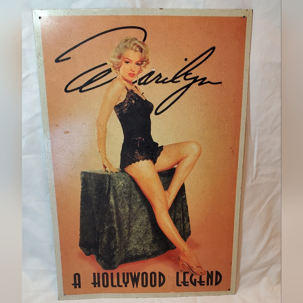 Marilyn Monroe A Hollywood Legend Vtg Retro 1996 Metal Sign Distressed